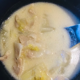 豚肉と白菜の豆乳ごまスープ　インスタントポット